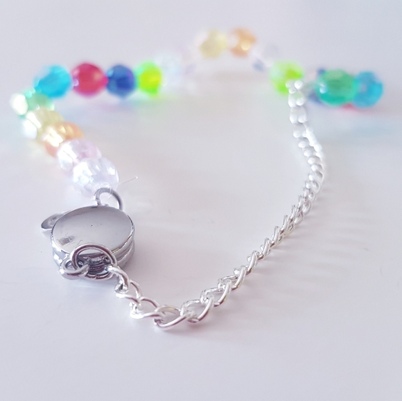 Bejeweled Bracelet Magnetic Clasp Hand Crafted Multi-Colored - Picture 8 of 15